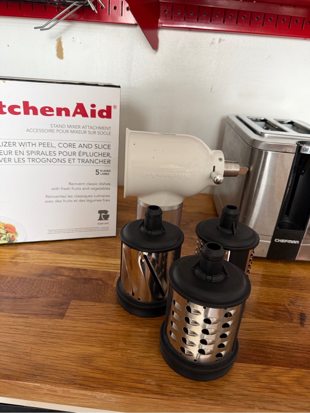 KitchenAid White and Stainless Steel Spiralizer Attachment with 3 Drum Blades